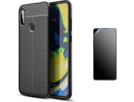 Kit Carcasa Y Protector Samsung M11 Ultimatte Rugged Leather Negro