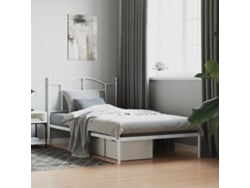 Estructura Cama Sin Colchón Con Cabecero Metal Blanco 107x203cm