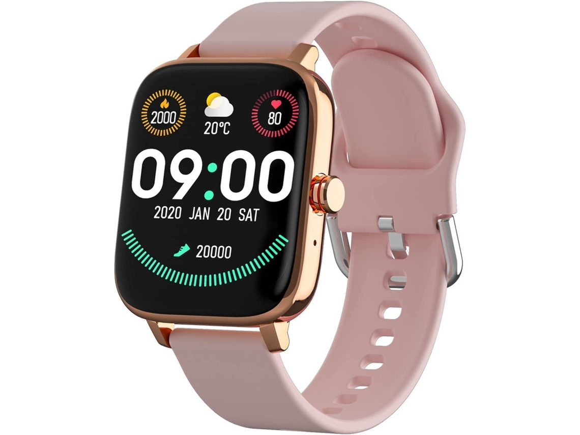 Smartwatch YIZHOOD TE720 Fitness de 1.7'' con respuesta de presión arterial/esfera Oro