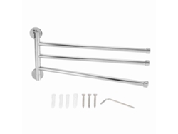 Toallero giratorio de pared con estante y gancho para baño