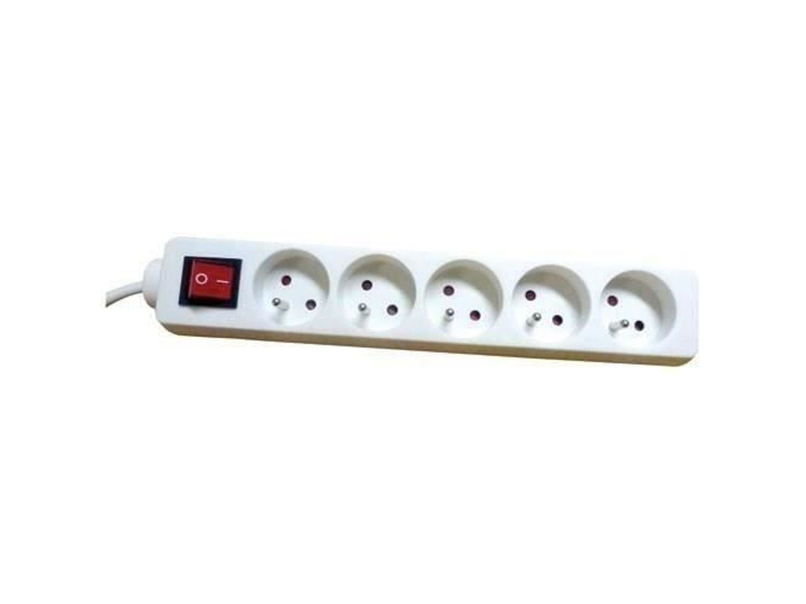 Bloque 5x2p Con Interruptor 3g1 1.5 M Electraline Blanco