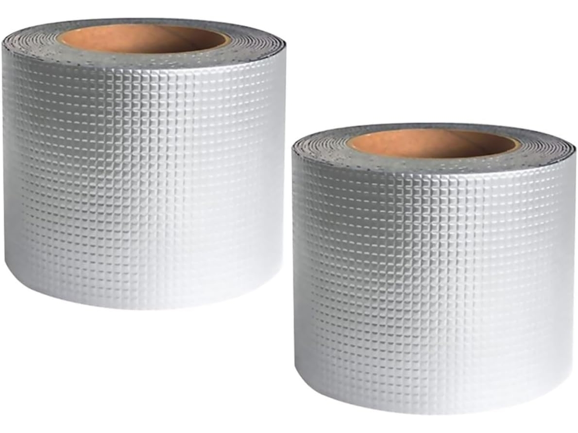 Rollos de cinta adhesiva de butilo de aluminio para reparación de canalones y ventanas, con sellado fuerte y 5 cm x CHABERLU