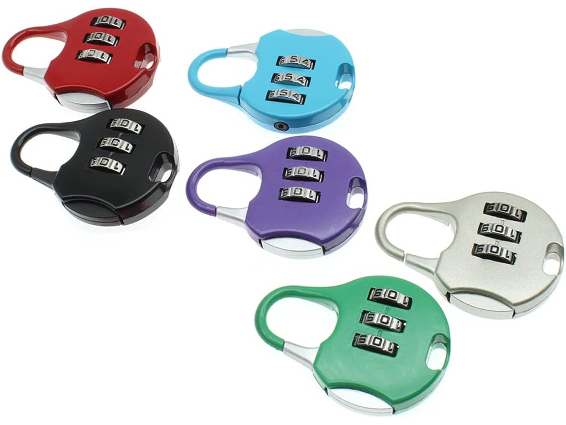 Cerradura de combinación para equipaje, 6 candados mecánicos antirrobo adecuados para mochilas, maletas, armarios, etc.