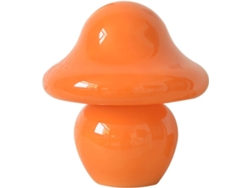 Lâmpada Mesa Pedra Vidro Fumado Marrom - Gradação Tricolor Laranja Brilhante