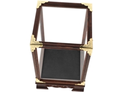 Vitrina De Madera Con Base Negra Y Tapa De Cristal Transparente Para Figuritas Y Objetos.