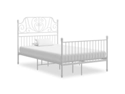 Estructura De Cama Sin Colchón Metal Blanco 120x200 Cm