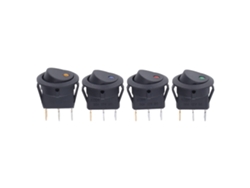 4pcs Interruptores De Luz Led Redondo 12v 3 Pines 2 Posiciones Para Barco Interruptor Rocker Toggle