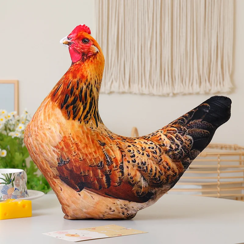 Cojín de peluche con estampado de animales adorables, decoración para el hogar MDUG (pollo, 35 x 40 cm)