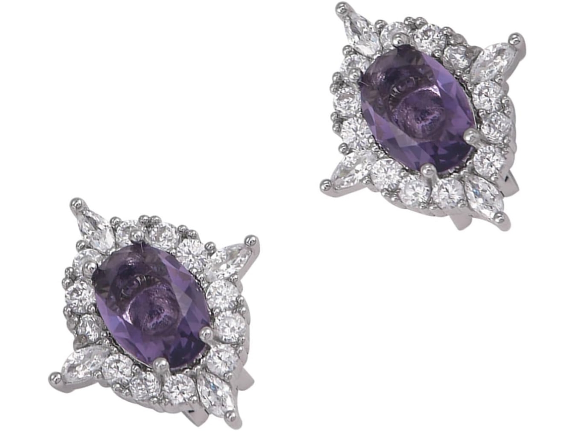 Brida De Cobre Con Circonitas - Diseño Elegante - Morado - Seguridad Para Quienes Se Desplazan A Diario