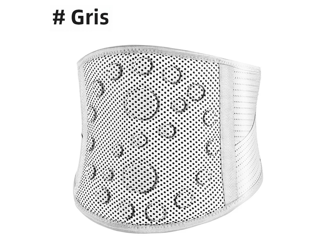 Cinturón de terapia magnética autocalentable para el dolor lumbar (gris S)