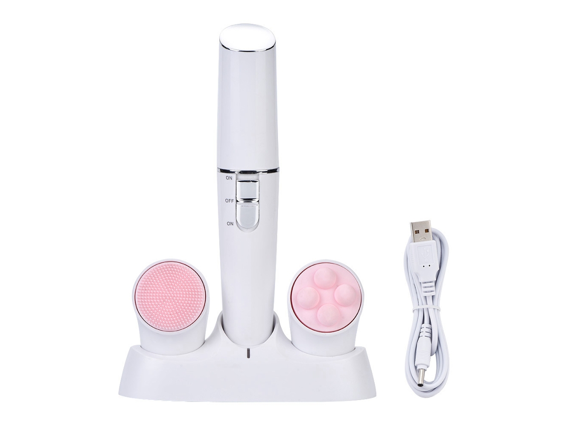 Pincel De Limpieza Facial Eléctrico Impermeable 3 En 1 Máquina De Lavar Rostro Depilador Facial