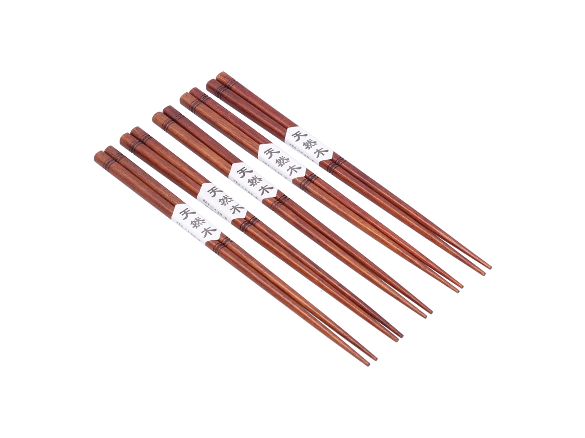 5 Pares De Palillos De Castaño Resistentes De 23,5 Cm, Reutilizables Para Mesa, Restaurante Y Hogar.