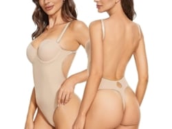 2026-body Shaper Sin Espalda Para Mujer Con Sostén Push Up Y Tanga, Bodysuit Ajustable Y Desmontable