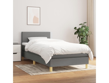 Cama con somier VIDAXL (Gris - Tela - 193 x 90 x 88 cm)