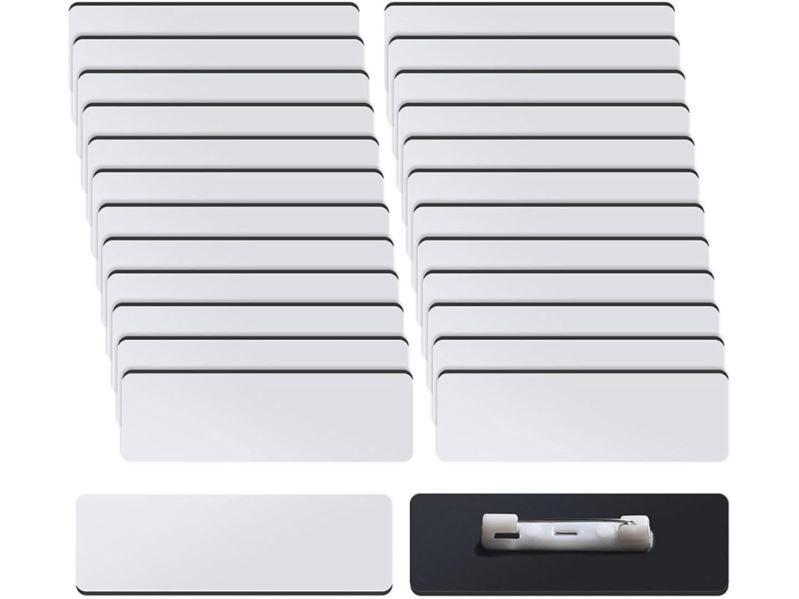 Paquete De 32 Placas De Identificación En Blanco Con Pasador Redondo, Lámina De Sublimación De Metal De Alta Densidad.