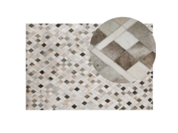 Alfombra de pelo corto BELIANI Hirka de Piel de vaca Gris 140x200