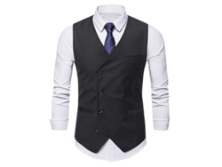 2026-chaleco De Cuello En V Para Hombre Mystdiy Talla S A 2xl Estampado Liso Un Botón Otoño Casual