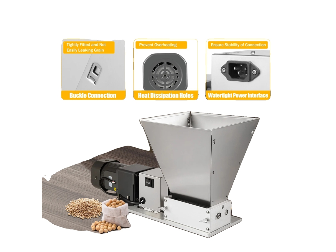 Molinillo De Granos Eléctrico, P Hopper De Alta Capacidad, Tasa De Molienda Eficiente, Configuraciones De Rodillos Ajustables Oem