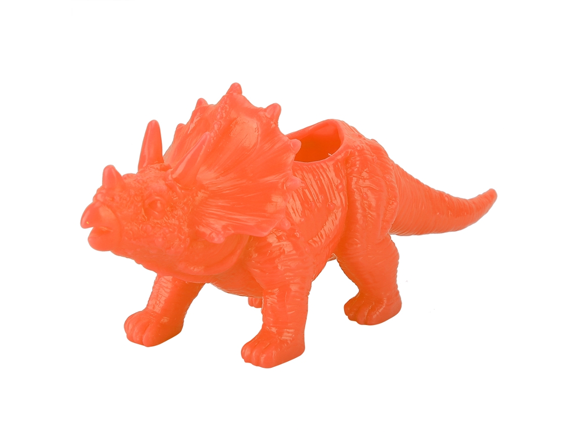 Maceta de cactus Triceratops con suculentas para decoración de jardín (naranja)