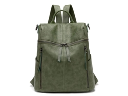 2026-mochila De Cuero Pu Para Mujer, Ligera Con Gran Capacidad Y Múltiples Bolsillos, Verde