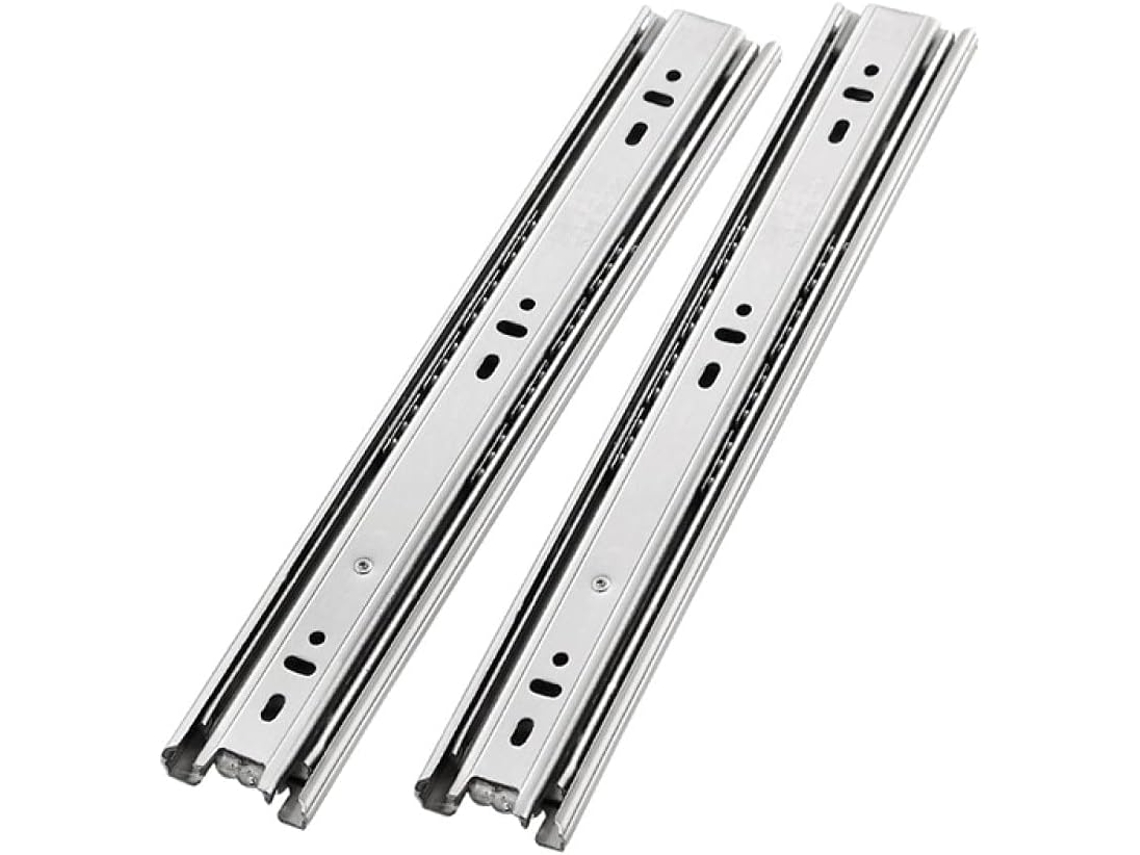 Guía Para Cajón De Armario De Tres Rieles De Acero Inoxidable De 10,24" X 18" X 450 Mm