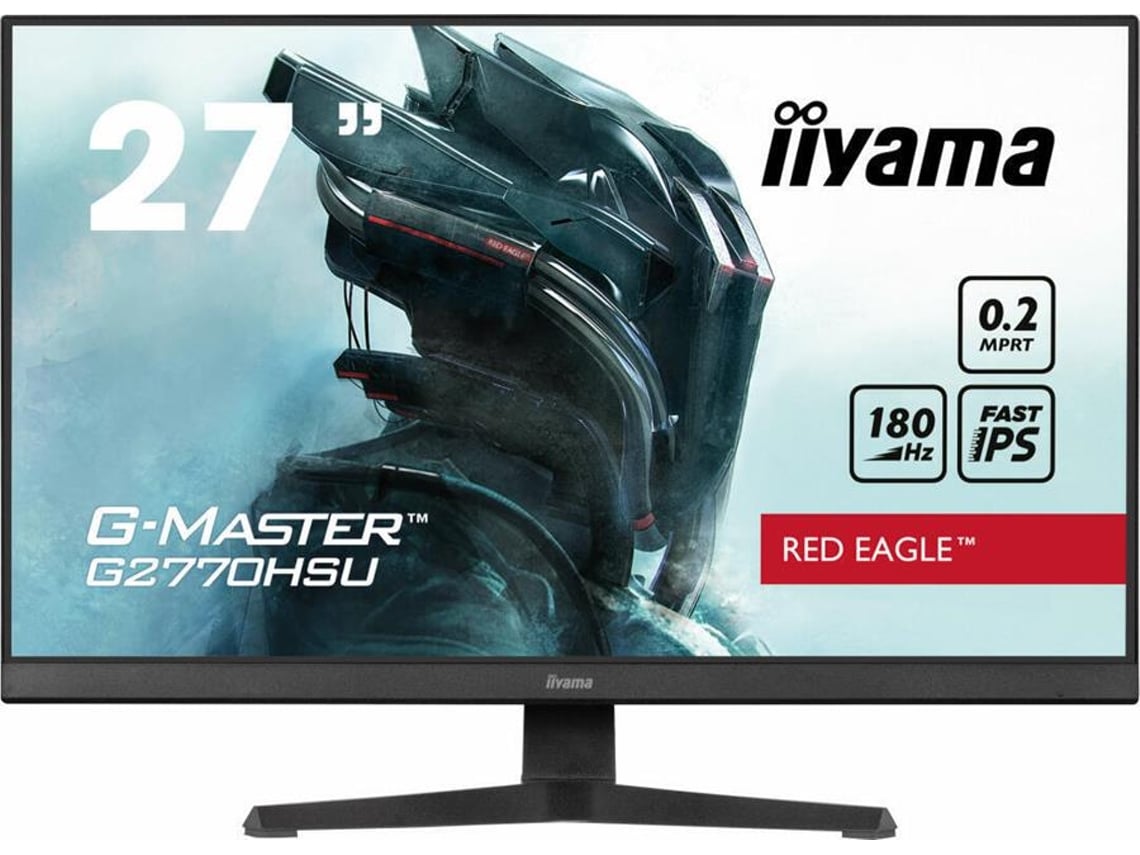 Monitor de ordenador Iiyama G-master G2770hsu-b6 de 68,6 cm (27"), resolución Full HD de 1920 x 1080 píxeles, pantalla LCD negra.