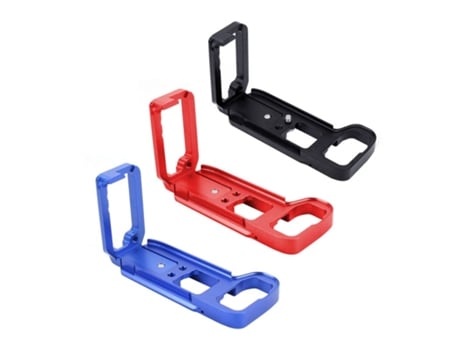 Placa vertical en forma de L de liberación rápida de aleación de aluminio CNC para Sony A7M3 DSLR SLR Cámaras Base Trípodes Soporte rojo