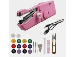 Máquina de coser portátil con aguja e hilo, herramientas de costura manual, adecuadas para viajes, hogar y principiantes, color rosa Cuich