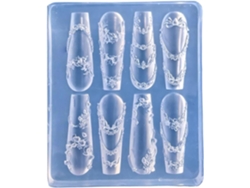 Molde De Silicona Para Uñas Artísticas Con Intrincados Diseños Para La Decoración De Manicuras.