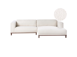 Sofá esquinero Beliani Veng De Bouclé blanco 310x155x84