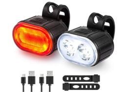 Juego de luces para bicicleta delanteras y traseras IPX5, 4/6 modos, color negro, Yizhood