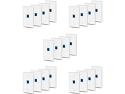 20 Tomas De Pared Ethernet Cat6 De 1 Puerto Rj45, Acoplador De Pared De Red, Placa Blanca Y Azul.