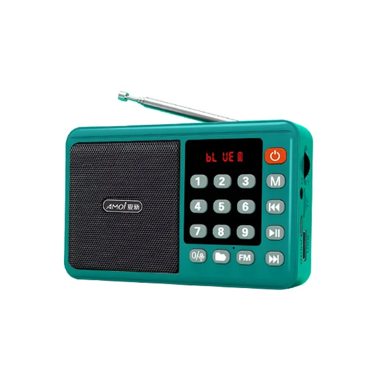 Mini Radio Fm (azul) - Pantalla Led - Altavoz Bluetooth Inalámbrico - Usb - Tarjeta Tf - Soporte Para Grabación