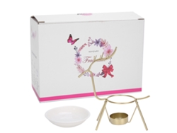 Portavasos De Vela Aromática De Hierro Y Cerámica Para Aceites Esenciales Y Decoración Hogar