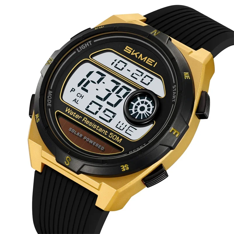 Reloj Deportivo Para Hombre (dorado) Con Elegante Correa De Silicona Y Cronógrafo Led Resistente Al Agua.