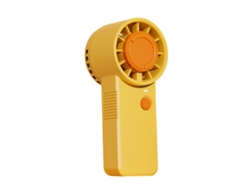 Mini ventilador portátil con potente flujo de aire, funcionamiento silencioso, batería de larga duración, incluye cable USB (amarillo)