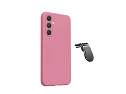 Kit Soporte Coche Magnético L Funda Protección Trasera Silicona Gift4me Para Samsung Galaxy A27 5g - Rosa