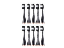 Juego de 10 cabezales de repuesto para cepillos de dientes eléctricos blanqueadores, color negro. Nostalgia88