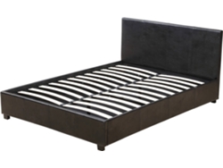HABITAT ET JARDIN Cama Carla Negro (140x190 cm - PVC)