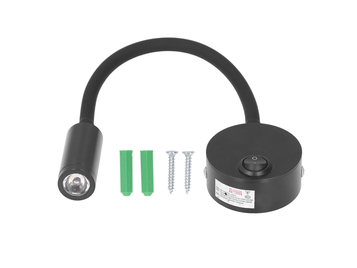 2026-farol De Pared Led De 3w 4000k Con Brazo Flexible, Aplique De Pared Para Hotel Dormitorio 85‑265v