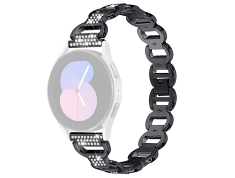 Correa de metal liberación rápida 20mm decoración de diamantes de imitación para Huawei Watch GT 2 42mm/Honor Magic Watch 2 42mm - negro