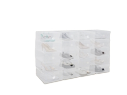 Cajas para zapatos, diseño apilable transparente, plegables para ahorrar espacio, transparentes