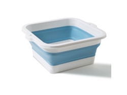 Lavabo plegable para pies, multiusos, gran capacidad, ecológico, de silicona, plegable, para el hogar y viajes, color azul