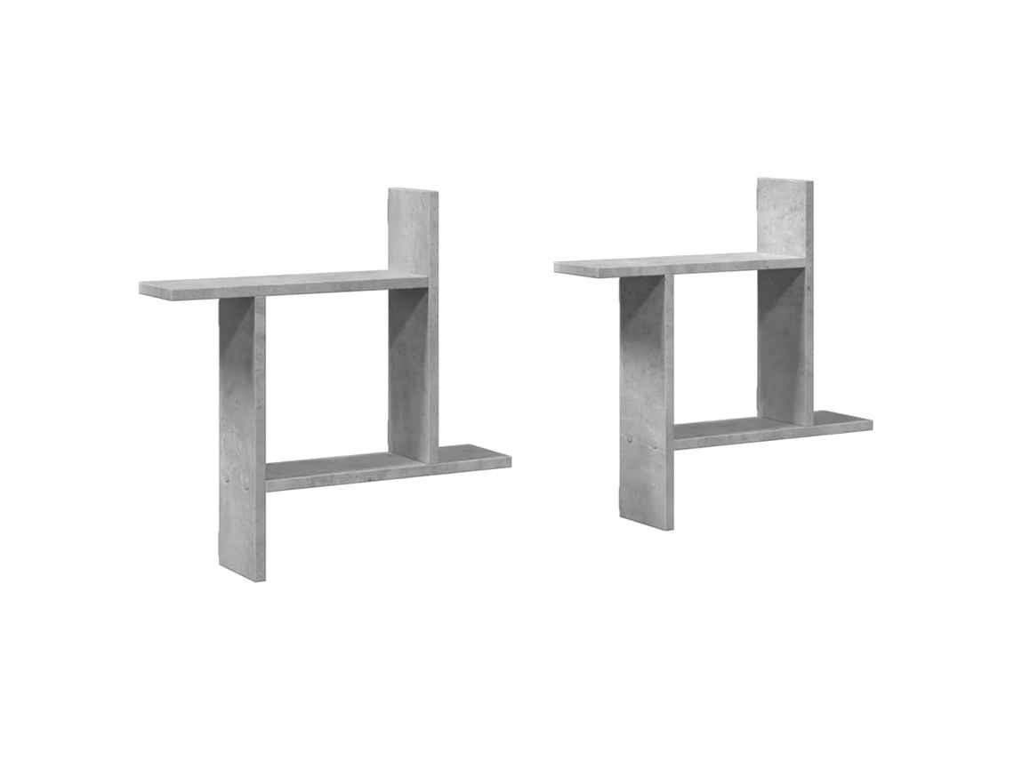 Maison Exclusive - Estantes Pared 2 Uds Madera Ingeniería Gris Hormigón 50x12x50cm