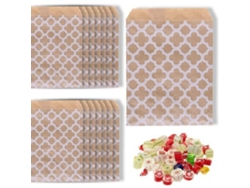 VVJIJILLY 100 Sacos De Papel Decorativos P/ Doces E Festas, 13x18cm, Padrão Trevo