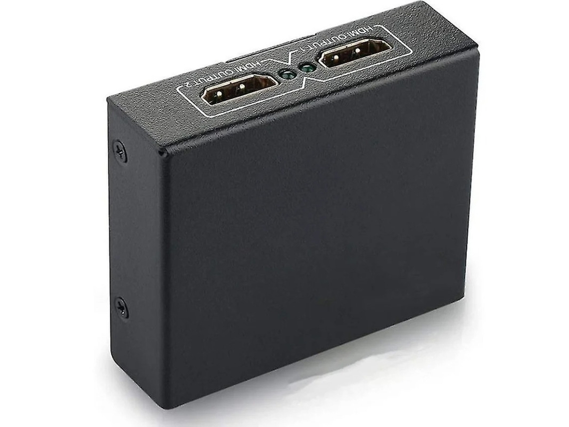 Mini Divisor Hdmi 2 Puertos Divisor 1x2 Con 1 Entrada 2 Salidas Amplificador De Alta Velocidad Hd 1080p Y Soporte Full 3d Negro Yizhood