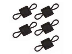 Juego de 5 clips elásticos para equipo táctico, hebillas prácticas para mochilas con sistema MOLLE, color negro.