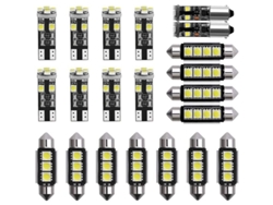 2026-kit De Lâmpadas Led Brancas Mini Para Interiores E Placa De Matrícula Do Carro 21 Peças