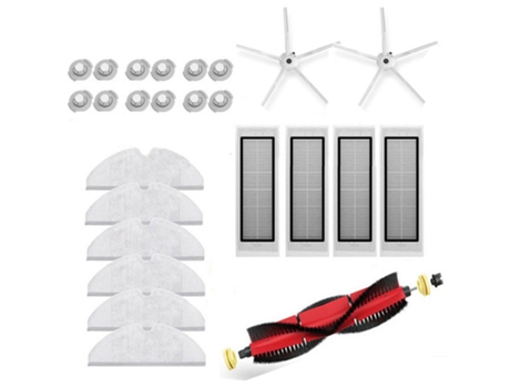 Kit de cepillos laterales con cepillo de rodillo para aspiradora Xiaomi Roborock S6 S5 Max S60, núcleos de agua, paños de fregona, cepillo de goma ...