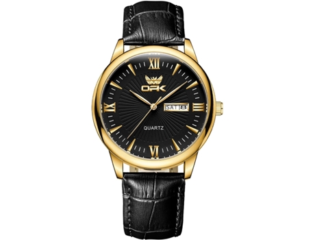 VEANXIN Relojes de pulsera impermeables de cuero para hombre con fecha de semana-Rosa blanca